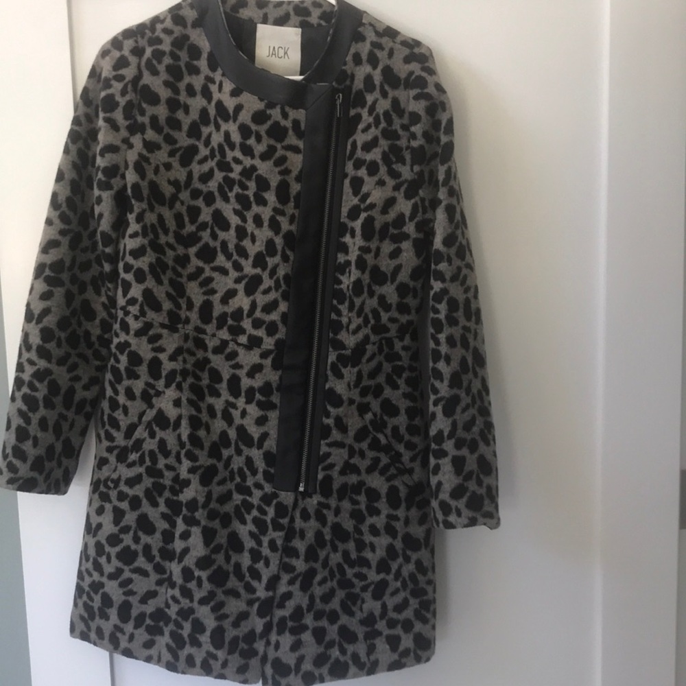 Jack brand leopard print and faux leather jacket